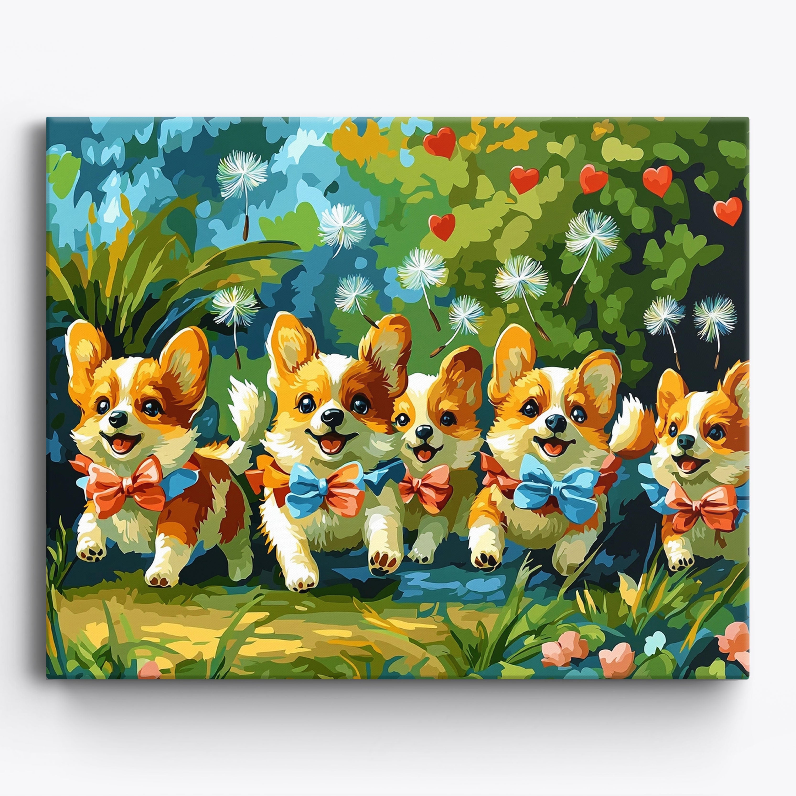 Joyful Corgi Garden No Frame / Regular (15.75"x19.7"/40x50cm)