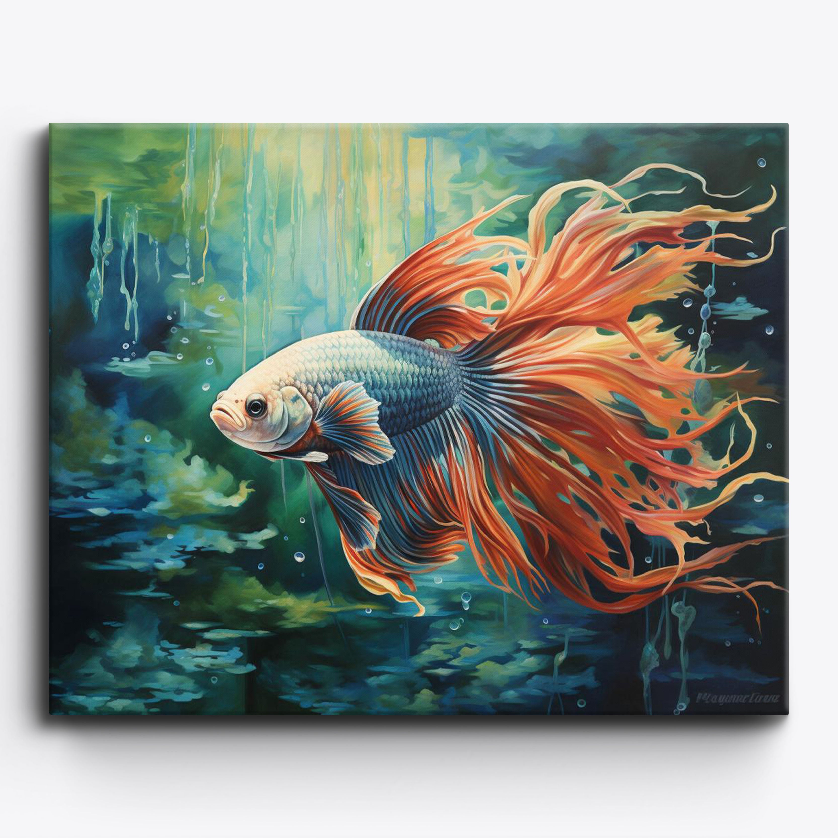 Ghost White Beta Fish No Frame