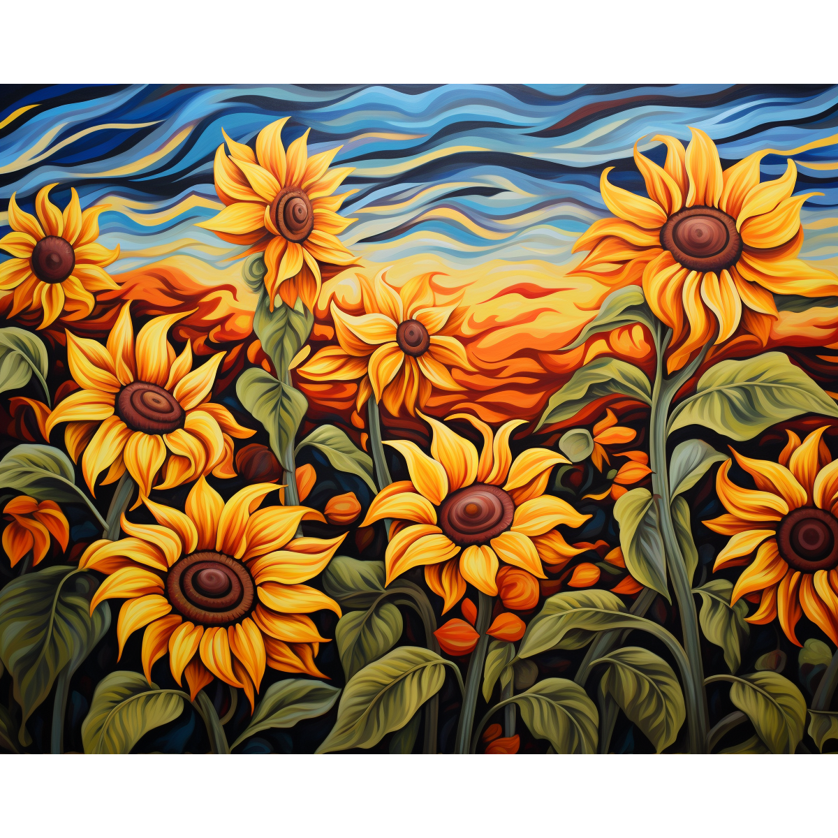 Danse abstraite des tournesols