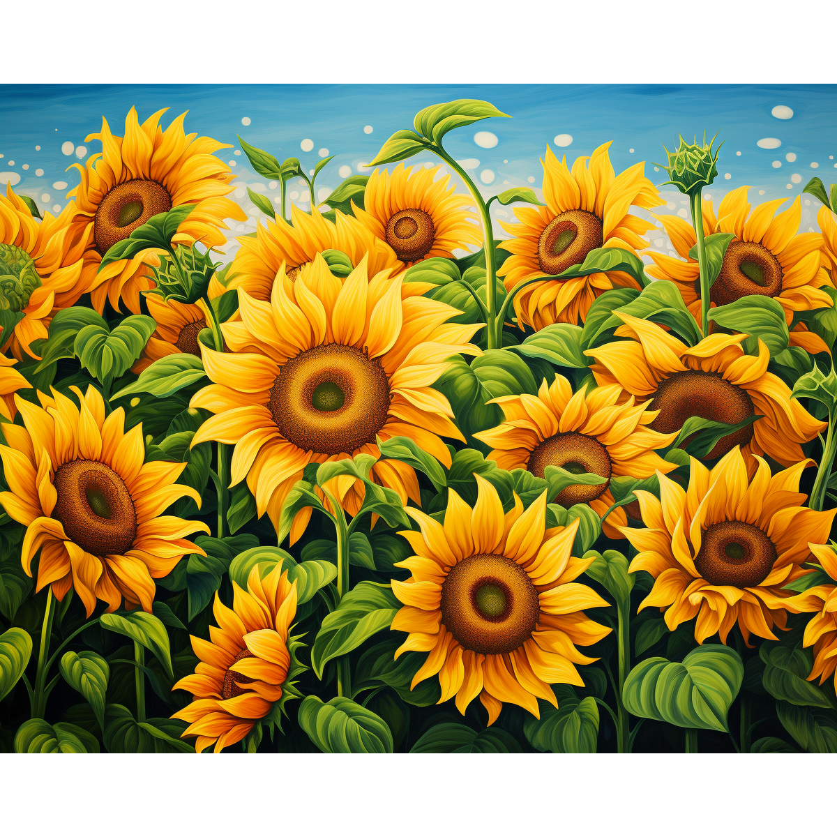 Prairie de tournesols dorés