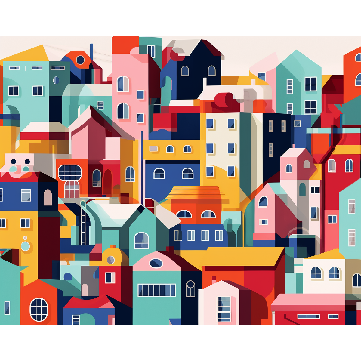 Mosaïque urbaine vibrante